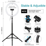 11.8 Led Ring Light With Tripod And Phone Clamp - 3 Modes Dual Colour Temperature Dimmable - Black-1915196705314312196