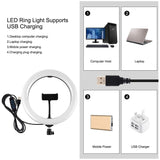 10.2 26Cm Ring Light Kit With Tripod Usb 3 Modes Dual Colour Phone Clamp Remote - Black-1915196770636402693