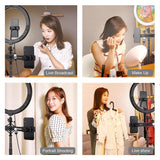 11.8 Rgbw Led Ring Light Kit With Mount Dual Phone Brackets And Remote Control-1915196802194345989