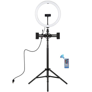 11.8 Rgbw Led Ring Light Kit With Mount Dual Phone Brackets And Remote Control-1915196802194345985