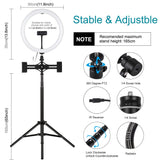 11.8 Rgbw Led Ring Light Kit With Mount Dual Phone Brackets And Remote Control-1915196802194345991