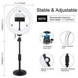 7.9 Dual-Colour Led Ring Light With Desktop Mount And Phone Clamp-1915196509482258436
