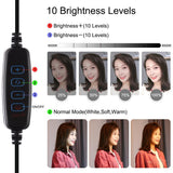 7.9 Dual-Colour Led Ring Light With Desktop Mount And Phone Clamp-1915196509482258438