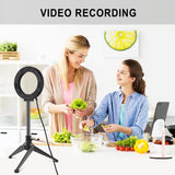 12Cm Ring Light & Desktop Tripod Selfie Stick Mount With Usb Led Ring Selfie Beauty Vlogging Photography Video Lights Kit In Black-1915196759039152134
