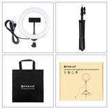 7.9 Led Ring Light With Tripod And Phone Clamp - 3 Modes Dual Colour Temperature Dimmable - Black-1915196787849826306