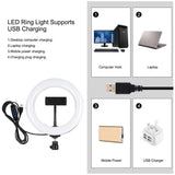 7.9 Led Ring Light With Tripod And Phone Clamp - 3 Modes Dual Colour Temperature Dimmable - Black-1915196787849826308