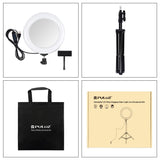7.9 Mirror Light With Tripod & Usb 3 Modes Dual Colour Curved Ring Light For Vlogging Selfie Photography Video Phone Clamp - Black-1915196803599437826