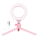 6.2 Led Ring Light With Usb 3 Modes Dimmable Cold Shoe Tripod Mount - Pink-1915196538020302849