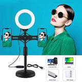 Horizontal Dual Phone Brackets Desktop Ring Light Kit - 4.7 Inch-1915197530459738118
