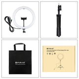 11.8 Led Ring Light With Tripod And Phone Clamp - 3 Modes Dual Colour Temperature Curved Surface - Black-1915196495787855874