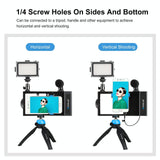 Bluetooth Vlogging Kit With Led Light Mic Tripod - Blue-1915196565732069379