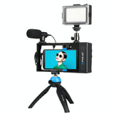 Bluetooth Vlogging Kit With Led Light Mic Tripod - Blue-1915196565732069376