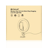 10.2 Ring Light With Monitor Clip & Usb 3 Modes Dual Colour Temperature Dimmable Curved Diffuse Vlogging Selfie Beauty Photography Video Lights Phone Clamp - Black-1915196778140012553