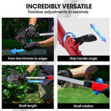 NNEMB LN3 20V SYNC Cordless 2in1 Line Trimmer & Lawn Edger Skin, Adjustable head, Guide Wheel