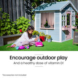 NNEMB Cubby House, Outdoor Wooden DIY Timber Cottage Style Playhouse, for Children