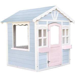 NNEMB Cubby House, Outdoor Wooden DIY Timber Cottage Style Playhouse, for Children