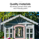 NNEMB Cubby House, Outdoor Wooden DIY Timber Cottage Style Playhouse, for Children