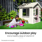 NNEMB Cubby House, Wooden Outdoor DIY Timber Cottage Style Playhouse, for Children