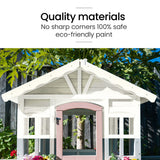 NNEMB Cubby House, Wooden Outdoor DIY Timber Cottage Style Playhouse, for Children