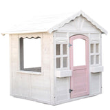 NNEMB Cubby House, Wooden Outdoor DIY Timber Cottage Style Playhouse, for Children
