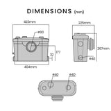 NNEMB Macerator Pump, with 4 Inlet, for P-Trap Toilet, House, Bathroom, Shower, Sink, Washing Machine