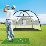 NNEDSZ Everfit 3.5m Golf Practice Net with Driving Mat Training Aid Target Hitting
