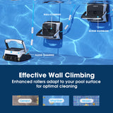 NNEMB Grampus 800 Robotic Pool Cleaner, Automatic Vacuum with Quick Clean, Wall Climbing Capability, Powerful Triple Motors, Large Filter Baskets, Ideal for Large In-Ground Pools