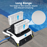NNEMB Grampus 800 Robotic Pool Cleaner, Automatic Vacuum with Quick Clean, Wall Climbing Capability, Powerful Triple Motors, Large Filter Baskets, Ideal for Large In-Ground Pools
