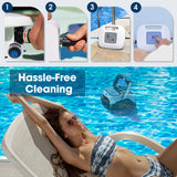 NNEMB Grampus 800 Robotic Pool Cleaner, Automatic Vacuum with Quick Clean, Wall Climbing Capability, Powerful Triple Motors, Large Filter Baskets, Ideal for Large In-Ground Pools