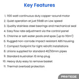 NNEMB Swimming Pool Spa Variable Speed Water Pump, 1.5HP, 3 Speeds, Quiet, Economical, for Swimming Pool and Spa