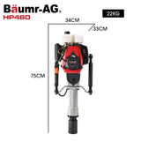 NNEMB HP480 55cc 4-Stroke Petrol Post Driver, with 2 Piling Socket Sleeves