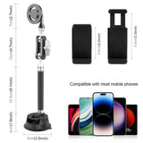 Magnetic Car Mount With Suction Cup Arm And Phone Clamp-1915196742979162114