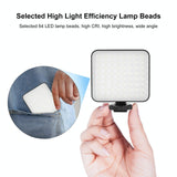 5W 64Led Fill Light For Camera / Camcorder - Black-1915196501987037189
