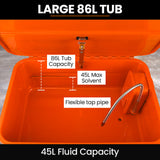 NNEMB 86L Heavy Duty Multi Purpose Auto Parts Washer, with Removable Work Shelf, Parts Basket