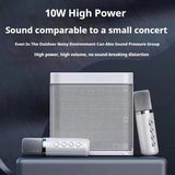 NNEOBA Portable Dual Microphone Karaoke Speaker System (White)