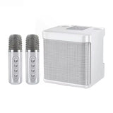 NNEOBA Portable Dual Microphone Karaoke Speaker System (White)