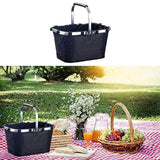 NNEOBA Foldable Grocery Basket with Handle for Shopping & Picnic