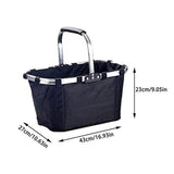 NNEOBA Foldable Grocery Basket with Handle for Shopping & Picnic