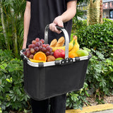 NNEOBA Foldable Grocery Basket with Handle for Shopping & Picnic