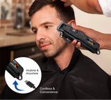 NNEOBA Professional Cordless Hair Clipper Set Wet & Dry Grooming Kit Black