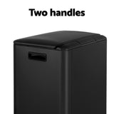 NNEDSZ Pedal Bins Rubbish Bin Dual Compartment Waste Recycle Dustbins 40L Black