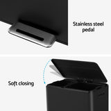 NNEDSZ Pedal Bins Rubbish Bin Dual Compartment Waste Recycle Dustbins 40L Black
