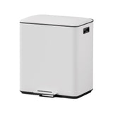 NNEDSZ Pedal Bins Rubbish Bin Dual Compartment Waste Recycle Dustbins 40L White