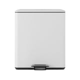 NNEDSZ Pedal Bins Rubbish Bin Dual Compartment Waste Recycle Dustbins 40L White