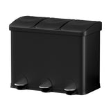 NNEDSZ Pedal Bins Rubbish Bin Triple Compartments Waste Recycle Dustbins 45L
