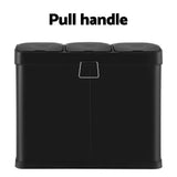 NNEDSZ Pedal Bins Rubbish Bin Triple Compartments Waste Recycle Dustbins 45L