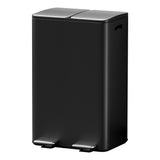NNEDSZ Pedal Bins Rubbish Bin Dual Compartment Waste Recycle Dustbins 60L Black