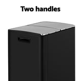 NNEDSZ Pedal Bins Rubbish Bin Dual Compartment Waste Recycle Dustbins 60L Black