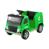 NNEDSZ Kids Ride On Car Garbage Truck Police Light 12V Electric Toys Cars Green