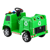NNEDSZ Kids Ride On Car Garbage Truck Police Light 12V Electric Toys Cars Green